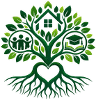 Fountain C.A.R.E.S. logo, a tree with roots shaped like a heart